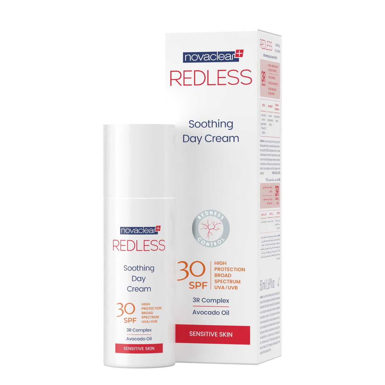 novaclear-redless-soothing-day-cream-spf-30-3r-complex-avocado-oil-50-ml